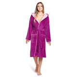 1 x RAW Customer Returns Twinzen Women s Bathrobe Fuschia - Cotton and Velvet OEKO TEX - Women s Bathrobe Shower Bathrobe Ultra Soft Shower Bathrobe - Size XS - RRP €41.99