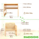 1 x RAW Customer Returns FUNLIO Montessori Table and Chair Set for Children 1-3 Years, Adjustable Height, Ideal for Reading Eating Playing, Easy Assembly, CPC Certified - RRP €74.77