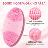 1 x RAW Customer Returns SUNMAY Oval Sonic Facial Cleansing Brush and Facial Firming Device Facial Massager with Positive and Negative Ion Function for All Skin Types - RRP €34.99