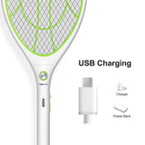 1 x RAW Customer Returns Electric Fly Swatter Electric Extra Strong 3000V Electric Mosquito Fly Killer Electric Fly Catcher Fly Trap Racket Mosquitoes Mosquito Insect Zapper USB Rechargeable - RRP €20.05