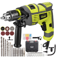 1 x RAW Customer Returns Impact Drill, 710W Electric Corded Hammer Drill, 13mm Metal Chuck, 0-3300RPM, Powerful Variable Speed Drill for Drilling in Steel - RRP €52.43