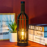 1 x RAW Customer Returns MJ PREMIER table lamp wireless, battery-operated table lamp made of wood, vintage wooden bottle design, bedside lamp with timer and lightbulb, suitable for bedroom, living room, table decoration, black - RRP €29.23