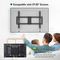 1 x RAW Customer Returns BONTEC Tilting Wall TV Mount for 37-82 Inch Flat Curved LED LCD Screens, TV Mount Capacity up to 60 kg, Max VESA 600x400 mm, with Bubble Level and Cable Tie - RRP €29.97