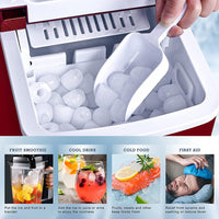 1 x RAW Customer Returns Ice cube machine, ice maker with self-cleaning function, ice cube machines 12KG 24h, 2 sizes ice cube maker, 9 ice cubes in 6 minutes ice cube maker, quiet ice cube machine crushed ice - RRP €118.99