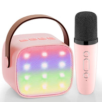 1 x RAW Customer Returns Children s Karaoke Machine, Karaoke Microphone Children Portable Bluetooth Speaker with LED Light Effects for Children Adults, Gifts for Girls, Toys for 3 4 5 6 7 8 Years Black  - RRP €36.19