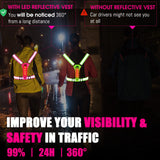 3 x RAW Customer Returns ICOCOPRO LED warning vest bicycle reflector vest running vest luminous vest for women men children USB rechargeable reflective vest running light jogging reflectors safety vest - RRP €108.0