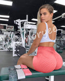 1 x Brand New Memoryee Women Leggings High Waist Honeycomb Pleated Yoga Shorts for Gym Butt Lifting Warm Exercise Control Tights Orange Red XL - RRP €21.6