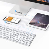 1 x RAW Customer Returns Bluetooth Keyboard, iClever Rechargeable Multi-Device Bluetooth 5.1 Keyboard with Stable Connection for Mac OS, Android, Windows Silver  - RRP €37.37