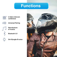 1 x RAW Customer Returns Bluetooth Motorcycle Helmet Intercom, Communication System for Riders and Passengers, Motorcycle Helmet Bluetooth Headset Suitable for GPS, MP3, Waterproof, CVC Noise Reduction Double  - RRP €87.79