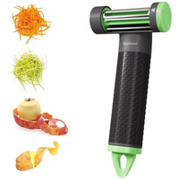 1 x RAW Customer Returns Food Peeler 3 in 1 Multifunctional Peeler with 3 Types of Blade Peeler with Knife Sharpener T-Shaped  - RRP €9.06