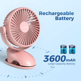 1 x RAW Customer Returns OCOOPA Table Fan Clip Stroller Fan with 3600mAh Battery, Quiet Portable Mini USB Fan, 360 Rotation Rechargeable Table Fan with 3 Speeds for Car, Office, Camping - RRP €16.13