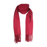 1 x RAW Customer Returns ZLYC Women Winter Warm Scarf Cashmere Feel Long Shawl Fashion Soft Big Scarves, Burgundy Solid Color, Large - RRP €18.58