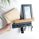 5 x RAW Customer Returns Wooden key rack with shelf, key holder, key rack with 6 hooks, wall key rack for entrance area, hallway, kitchen - RRP €131.05