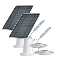 1 x RAW Customer Returns 5W Solar Panel for Outdoor Wireless Surveillance Camera, IP65 Waterproof Solar Power Supply for Security Battery Camera, Micro USB Solar Panel, 360 Adjustable Mounting Bracket, 2 Pack - RRP €49.99