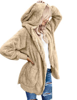 1 x RAW Customer Returns Beyove Women s Plush Jacket Winter Jacket Teddy Warm Hoodie Pullover with Hood Winter Zip Hooded Jacket with Pockets Plain Casual Jackets Coat Tops Beige M - RRP €30.24