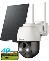 1 x RAW Customer Returns COCOCAM 3G 4G LTE surveillance camera with SIM card outside, 2K surveillance camera without WiFi wireless solar PTZ camera outdoor with AI detection 10000 mAh battery SIM card included Works with Alexa - RRP €69.99