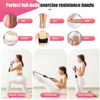 1 x RAW Customer Returns Resistance Bands Resistance Bands Set, 5 Fitness Bands Expander Tube Bands, Fitness Band with Large Handle Ankle Strap Door Anchor Attachment Carrying Bag, Ideal for Pilates Strength Training Physiotherapy - RRP €49.2