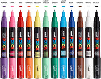 1 x RAW Customer Returns Uni-Posca PC-1M Extra Fine Tip Marker Pen Set of 12 Imported from Japan - RRP €36.72