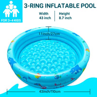 1 x RAW Customer Returns Jiosdo paddling pool, 110x27cm inflatable children s pool, baby pool, children s paddling pool, round swimming pool, family pool, inflatable bathtub with free air pump, blue - RRP €19.7