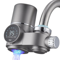 1 x RAW Customer Returns HOMELODY water filter faucet, water filter drinking water with LED display, removes chlorine, heavy metals and bad taste, water filter drinking water with blue light for kitchen including filter 1  - RRP €49.14