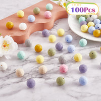 1 x Brand New WEWAYSMILE 100pcs 15mm Silicone Beads, Silicone Round Beads, Round Silicone Beads, for Jewelry Crafts Necklace Bracelet Garland 10 Styles  - RRP €22.8