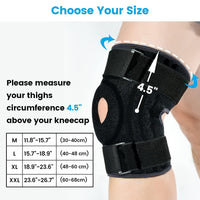 1 x RAW Customer Returns ABYON Hinged Knee Brace, Open Patella Knee Support Adjustable with Side Stabilizers for Women and Men Knee Pain, Swollen, Meniscus Tear, Arthritis - RRP €17.93