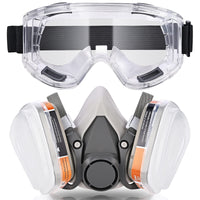 1 x RAW Customer Returns faburo Reusable Respiratory Protective Mask, Anti Gas, Anti Dust with Filters Goggle for Painting, Dust, Particles, Polishing, Sanding, Welding, DIY Work Protection - RRP €25.11