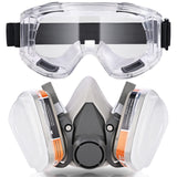 1 x RAW Customer Returns faburo Reusable Respiratory Protective Mask, Anti Gas, Anti Dust with Filters Goggle for Painting, Dust, Particles, Polishing, Sanding, Welding, DIY Work Protection - RRP €25.11