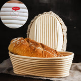 1 x RAW Customer Returns Proofing basket oval 25cm , 2 pieces banneton proof basket set, made of sourdough bread basket in French style, 100 natural rattan, with dough scraper, linen wash, dough whisk, for bread 750g dough  - RRP €31.99