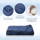 1 x RAW Customer Returns Dailydream Therapeutic Cotton Weighted Blanket, 6 kg for Adults, 135x200 cm, Blue - RRP €58.93