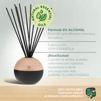 3 x RAW Customer Returns CRISTALINAS Premium Mikado Sphere Air Freshener Without Alcohol. Duration 16 weeks. 180 ml. Sandalwood and Cedar Aroma - RRP €74.1