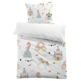 7 x Brand New MUSOLEI Children s Bedding Set Princess-Castle-Pumpkin Carriage Pattern Duvet Cover 135 x 200cm with Pillowcase 65 x 65cm - RRP €174.86