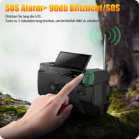 20 x RAW Customer Returns Emergency Hand Crank Radio, 4000mAh Portable Solar Radio with Motion Sensor, 3 Gang LED Flashlight, SOS Alarm, Phone Charger, AM FM - RRP €201.4