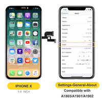 1 x RAW Customer Returns bokman for iPhone X LCD Display Black, Screen Replacement Display Compatible with Model A1865, A1901, A1902 - RRP €31.74