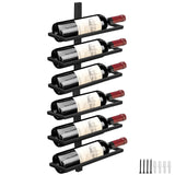 1 x RAW Customer Returns Giyiprpi wall wine rack bottle rack for 6 bottles, metal wine rack hanging wall mounted wine bottle racks, wall shelf wine storage rack for kitchen dining room bar level 6  - RRP €40.33