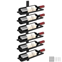 1 x RAW Customer Returns Giyiprpi Wall Wine Rack Bottle Rack for 6 Bottles, Metal Wine Rack Hanging Wall Mounted Wine Bottle Racks, Wall Shelf Wine Storage Rack for Kitchen Dining Room Bar Level 6  - RRP €43.36