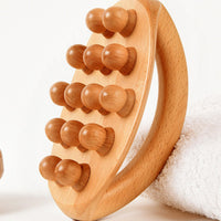 1 x RAW Customer Returns Wooden Body Massage Brush, Handheld Wooden Meridian Massage Brush, Smoothing Beads For Muscle Relaxation for Meridian Guasha Massager - RRP €22.8