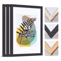 1 x RAW Customer Returns HOUSE DAY set of 3 picture frames A4 - black picture frame 21x30cm wooden frame, plexiglass poster frame, collage poster frame, modern poster document frame, MDF photo frame - RRP €19.94