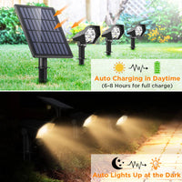 1 x RAW Customer Returns Ainostone solar lamps 3-in-1 solar lights warm white solar spotlight with ground spike LED garden spotlight IP65 winterproof with 3 brightness levels dusk to dawn 3 meter cable for garden outdoor tree driveway path - RRP €30.24