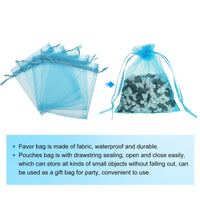 1 x Brand New sourcing map 50pcs 10x12cm Organza Bags Drawstring Favor Bags Sheer Mesh Bag for Gift Jewelry Wedding Party Christmas Candy Sea Blue - RRP €16.63