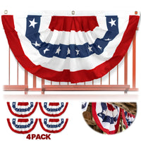 1 x RAW Customer Returns Anley USA Pleated Fan Flag, 3 x 6 Ft American US Bunting Flags Patriotic Stars Stripes - Sharp Color and Fade Resistant - United States 3 x 6 Ft Half Fan Banner 4 Pack  - RRP €53.95