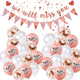 2 x Brand New LETTERASHQP Farewell Party Decoration, 32 Pieces Farewell Decoration, We Will Miss You Banner, Good luck Balloons, Retirement Decoration Set for Retirement Party, Farewell Party, Graduation Party Rose Gold Set  - RRP €16.1