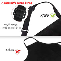 1 x RAW Customer Returns atopo 4 Pack Chefs Apron, Black Apron for Men Women, Waterproof Apron with 2 Pockets, Adjustable Neck Strap Apron for Kitchen Cooking Baking Garden BBQ - RRP €20.64