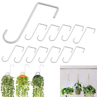 1 x Brand New LEWITORS Pack of 12 Metal Fence, 2X6 Terraces, White Powder Coated Steel Fence Clothes Hangers for Hanging Plants - RRP €8.84