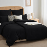 1 x RAW Customer Returns WAVVE bed linen 135x200 4-piece black - duvet covers 135 x 200 set of 2 with pillowcases 80x80 cm, bed linen sets 135x200cm made of microfiber with zipper soft - RRP €27.99