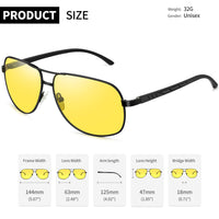 1 x RAW Customer Returns Joopin Night Driving Men s Sunglasses Night Vision Driving Yellow Military Type Premium Metal Lightweight Frame Spring Hinges - RRP €19.55