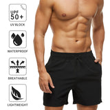 1 x RAW Customer Returns Aisprts men s swim shorts with zip pocket, quick-drying, water-repellent swim shorts for men, breathable with drawstring, mesh lining A6 black, XL  - RRP €19.67