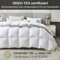 1 x RAW Customer Returns Homyrium down duvet 155x220 winter 90 down and 10 feathers, 100 cotton winter duvet 155x220 down warm feather duvet quilt Oeko-TEX and RDS certified, filling 1150gr - RRP €171.42