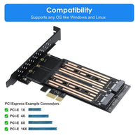 1 x RAW Customer Returns VBESTLIFE M.2 NVMe SSD NGFF to PCIE Adapter, 6 Gbit s Dual M.2 PCIE Adapter For Mounting M2 SATA 22110 2280 2260 2242 2230 Mm Size - RRP €25.93