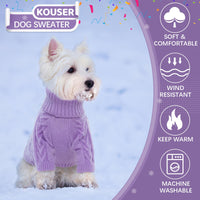 1 x Brand New Kuoser Pet Dog Sweater, Warm Winter Vest for Small Medium Dogs Puppies, Turtleneck Sweater for Cold Weather Dog Sweatshirt, Sizes XS-XXL - RRP €18.0